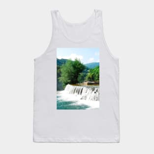 River Cascade Near Jajce Waterfall Tank Top